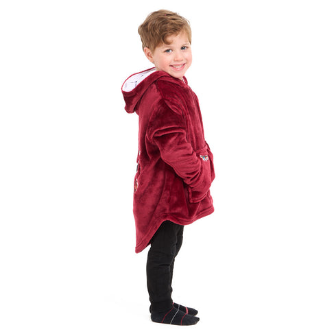 Snuggs Kids Blanket Hoodie Dark Red مدفع رمصان